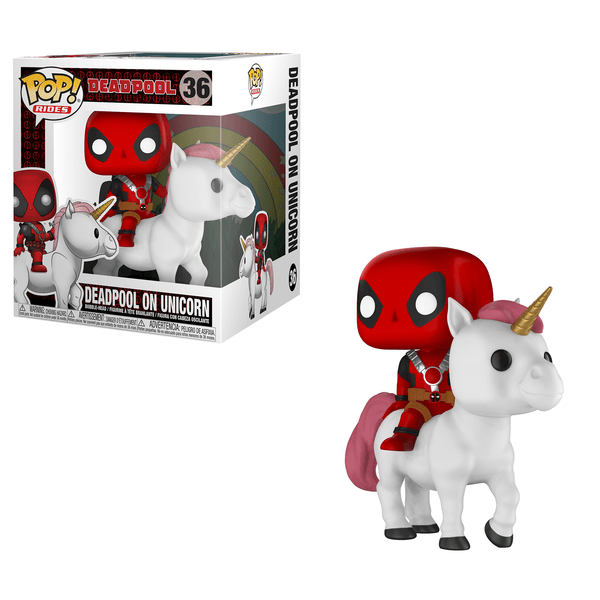 Deadpool riding clearance a unicorn cat