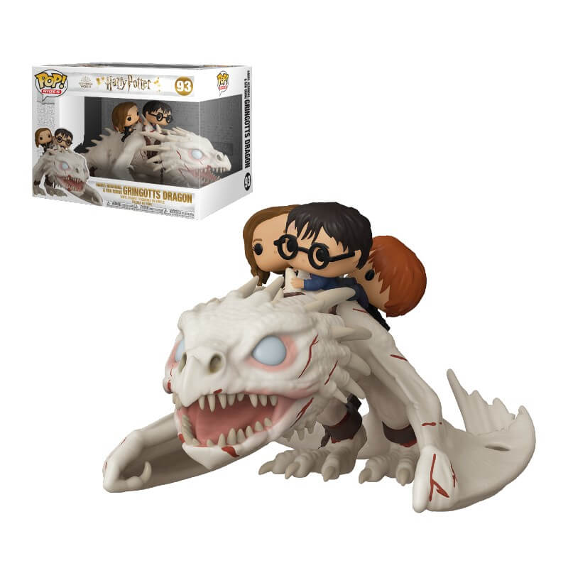 Harry Potter and the Deathly Hollows Dragon with Harry, Ron, and Hermione Pop! Vinyl Ride