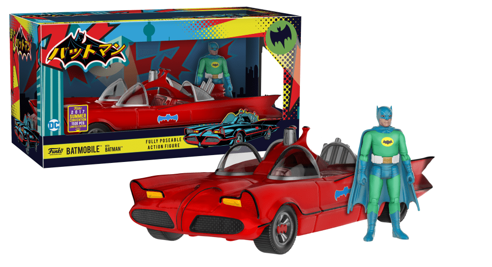 Batmobile (Red) with Batman (Green) [Summer Convention] Action Figures Articulated DC Comics