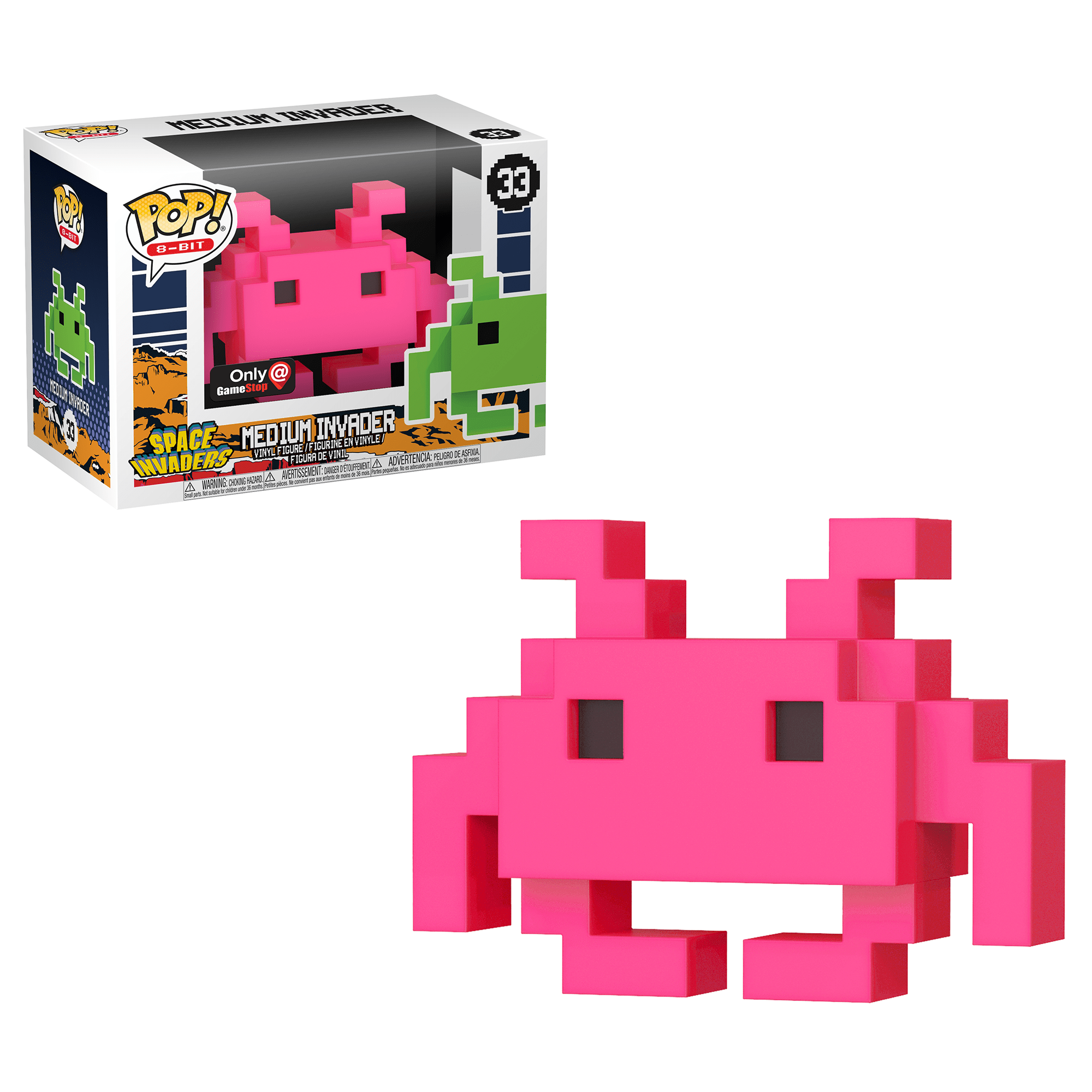 Medium Invader Pink Pop Vinyl Pop 8 Bit