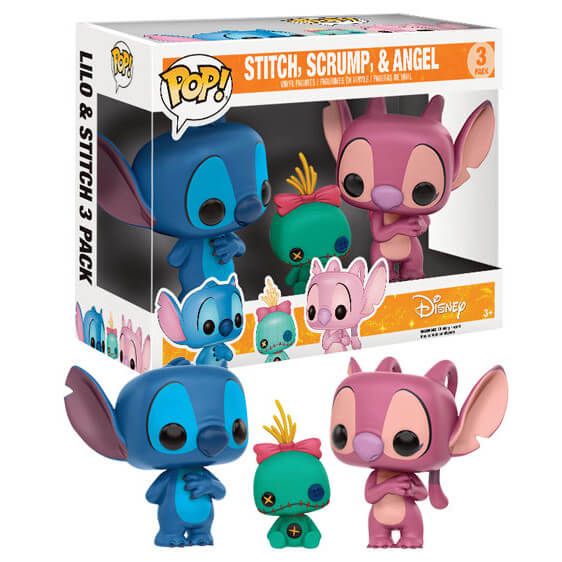 Funko Lilo & Stitch Pop! Disney Stitch, Scrump & Angel Exclusive Vinyl Figure 3-Pack